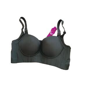 Mushiq Size 38/85 Balconette Bra Black Adjustable Hook and Eye Back